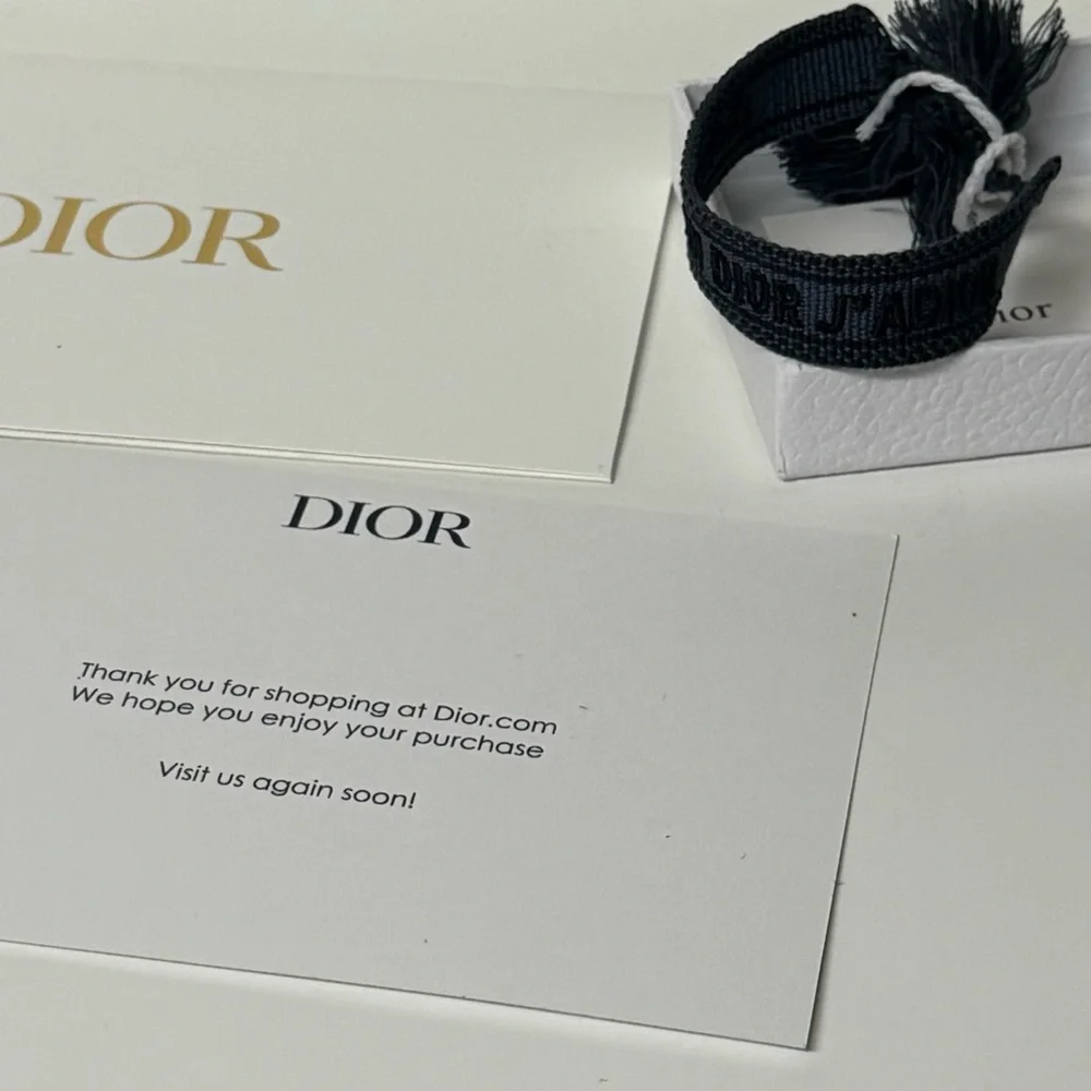 Christian Dior Friendship Bracelet Triple Black Embroidered Bracelet Women